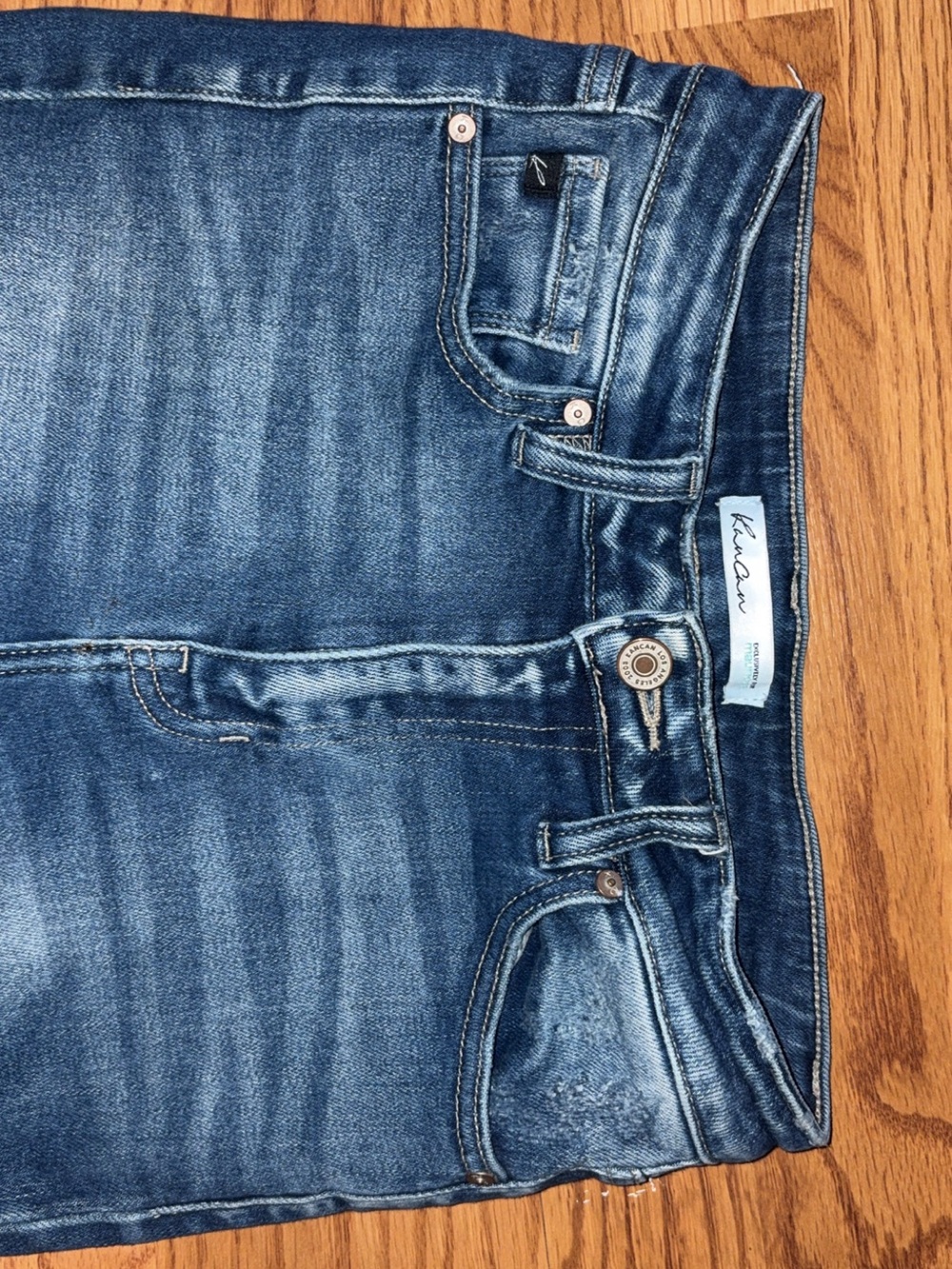 KanCan Distressed Skinny Jeans - Dark Blue Wash - Picture 3 of 4